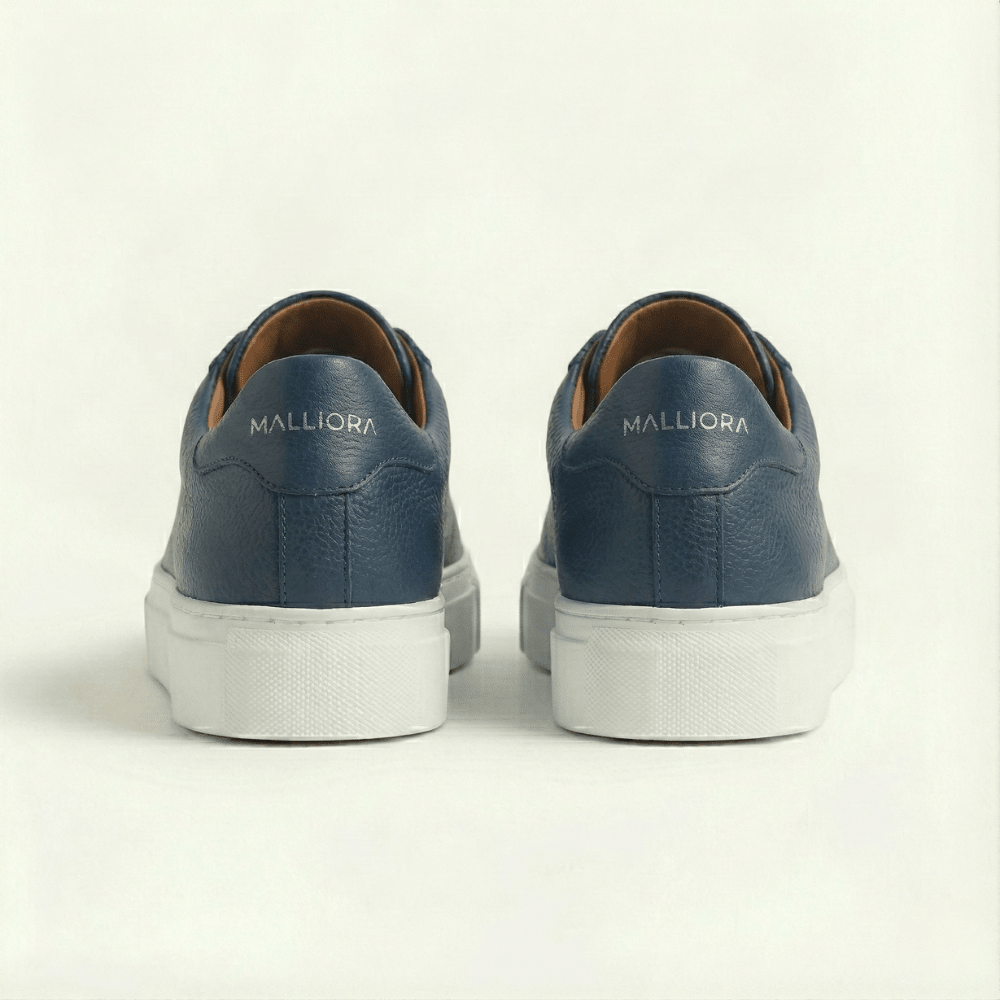 Sneaker in pelle pieno fiore Malliora - Blu scuro - MallioraMALPL193456BS0140