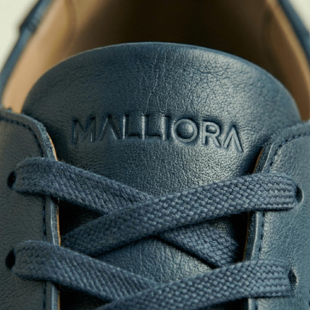 Sneaker in pelle pieno fiore Malliora - Blu scuro - MallioraMALPL193456BS0140