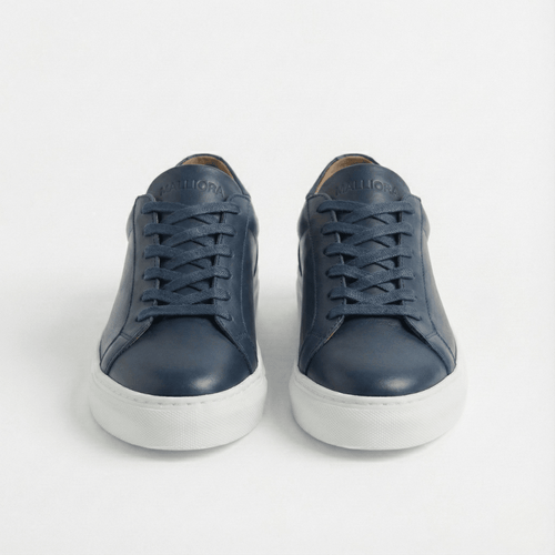 Sneaker in pelle pieno fiore Malliora - Blu scuro - MallioraMALPL193456BS0140