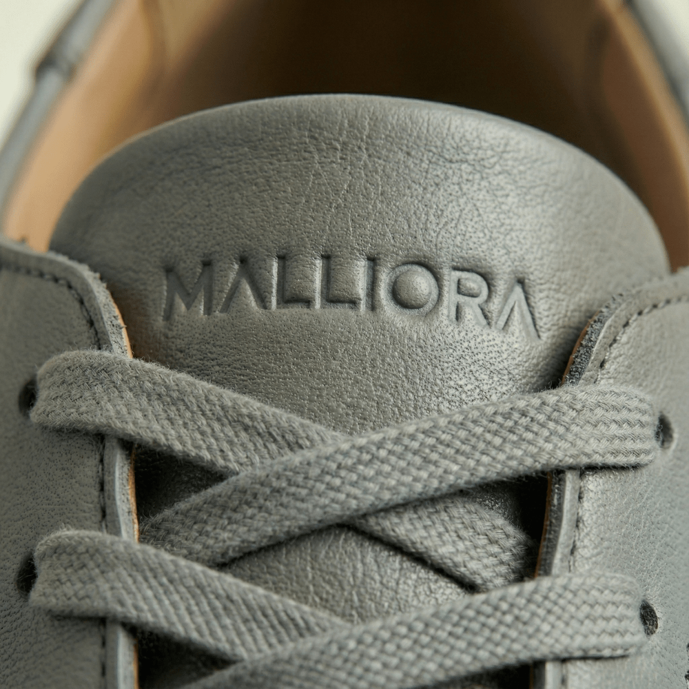 Sneaker Malliora in pelle pieno fiore - Grigio - MallioraMALPL193456GR0140