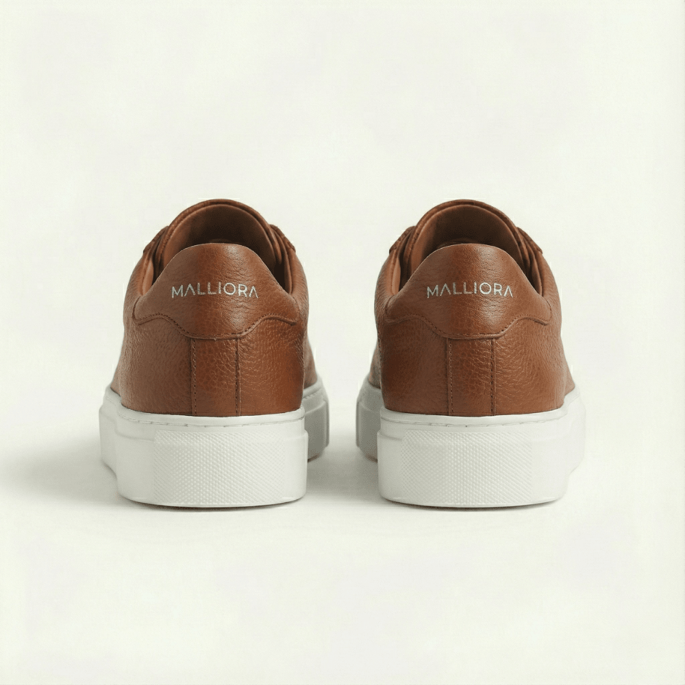 Sneaker Malliora in pelle pieno fiore - Marrone - MallioraMALPL193456MR0140