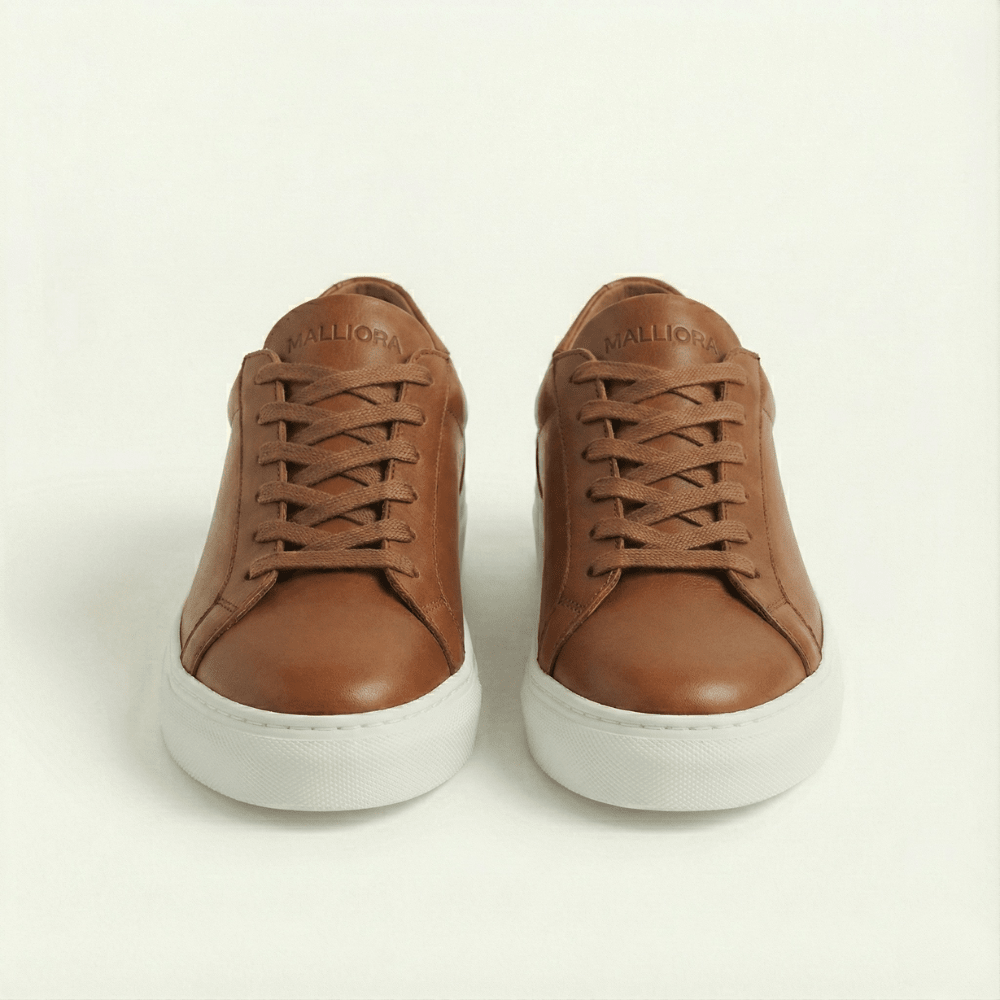 Sneaker Malliora in pelle pieno fiore - Marrone - MallioraMALPL193456MR0140