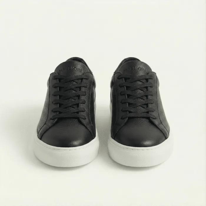Sneaker Malliora in pelle pieno fiore - Nero